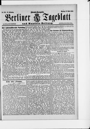 Berliner Tageblatt und Handels-Zeitung vom 27.04.1908
