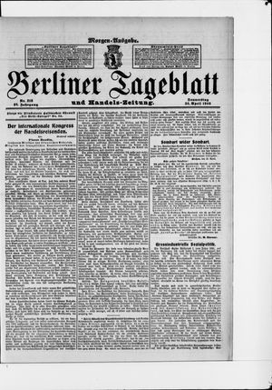 Berliner Tageblatt und Handels-Zeitung vom 30.04.1908
