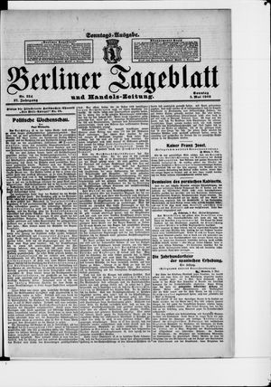 Berliner Tageblatt und Handels-Zeitung on May 3, 1908