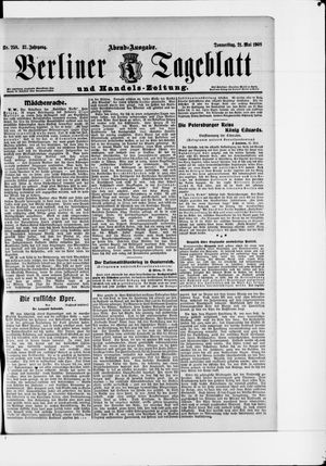 Berliner Tageblatt und Handels-Zeitung vom 21.05.1908
