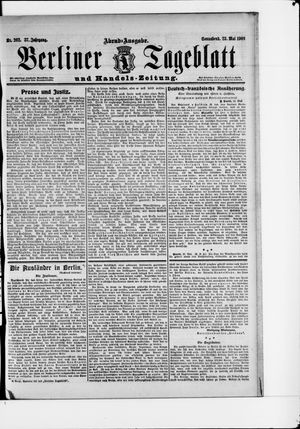 Berliner Tageblatt und Handels-Zeitung vom 23.05.1908