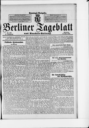 Berliner Tageblatt und Handels-Zeitung vom 24.05.1908