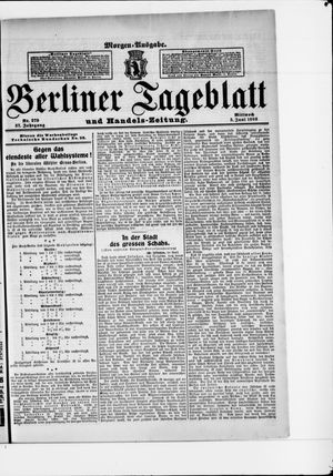Berliner Tageblatt und Handels-Zeitung vom 03.06.1908