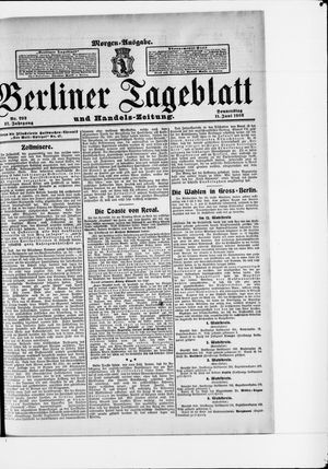 Berliner Tageblatt und Handels-Zeitung vom 11.06.1908