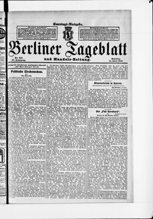 Berliner Tageblatt und Handels-Zeitung vom 14.06.1908