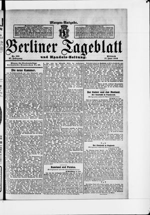 Berliner Tageblatt und Handels-Zeitung vom 17.06.1908