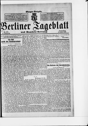 Berliner Tageblatt und Handels-Zeitung on Jun 18, 1908