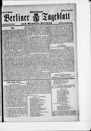 Berliner Tageblatt und Handels-Zeitung vom 19.06.1908