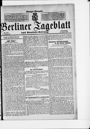 Berliner Tageblatt und Handels-Zeitung vom 20.06.1908