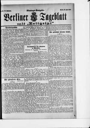 Berliner Tageblatt und Handels-Zeitung vom 22.06.1908