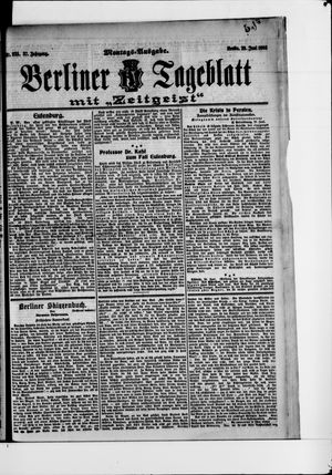 Berliner Tageblatt und Handels-Zeitung vom 29.06.1908