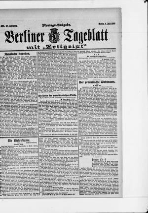 Berliner Tageblatt und Handels-Zeitung vom 06.07.1908