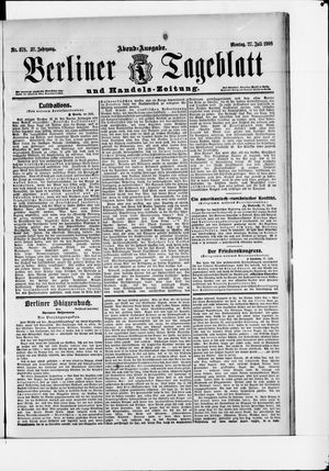 Berliner Tageblatt und Handels-Zeitung vom 27.07.1908