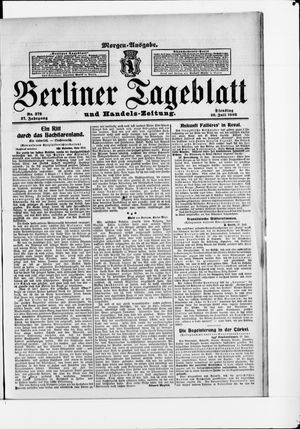 Berliner Tageblatt und Handels-Zeitung on Jul 28, 1908