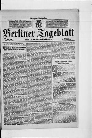 Berliner Tageblatt und Handels-Zeitung vom 05.08.1908
