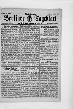 Berliner Tageblatt und Handels-Zeitung vom 05.08.1908