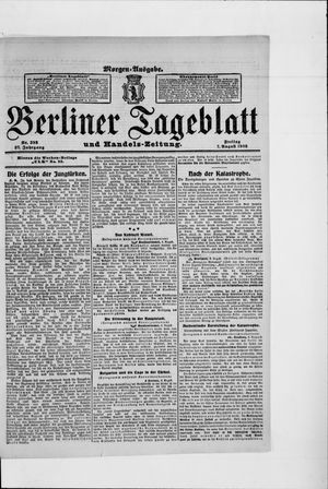 Berliner Tageblatt und Handels-Zeitung vom 07.08.1908