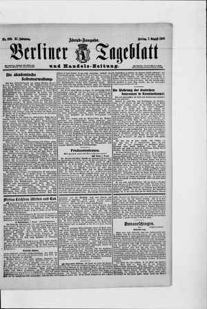 Berliner Tageblatt und Handels-Zeitung vom 07.08.1908