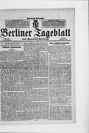 Berliner Tageblatt und Handels-Zeitung vom 09.08.1908