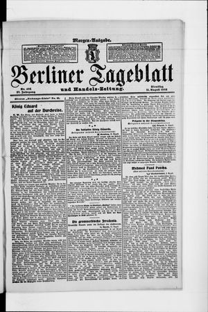 Berliner Tageblatt und Handels-Zeitung vom 11.08.1908