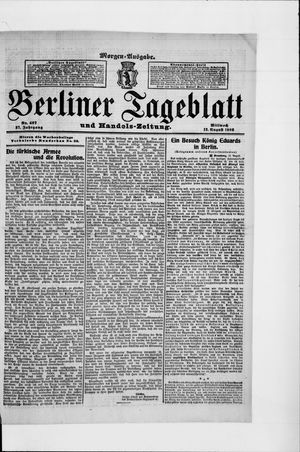 Berliner Tageblatt und Handels-Zeitung vom 12.08.1908