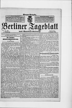 Berliner Tageblatt und Handels-Zeitung vom 13.08.1908