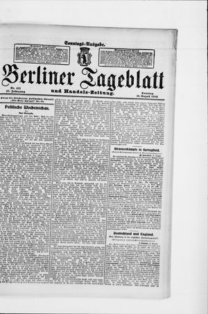 Berliner Tageblatt und Handels-Zeitung vom 16.08.1908