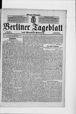 Berliner Tageblatt und Handels-Zeitung vom 20.08.1908