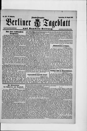 Berliner Tageblatt und Handels-Zeitung vom 20.08.1908