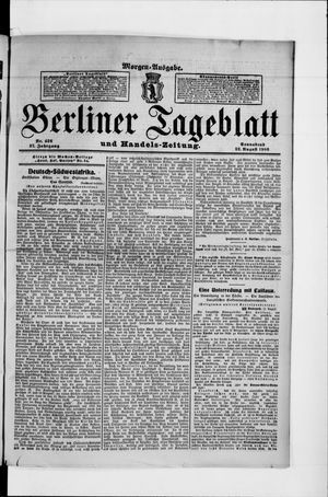 Berliner Tageblatt und Handels-Zeitung vom 22.08.1908