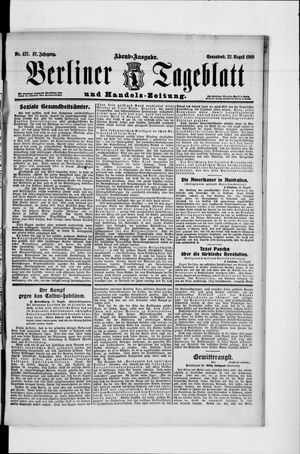 Berliner Tageblatt und Handels-Zeitung vom 22.08.1908