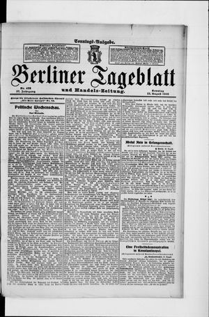 Berliner Tageblatt und Handels-Zeitung vom 23.08.1908