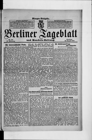 Berliner Tageblatt und Handels-Zeitung vom 25.08.1908