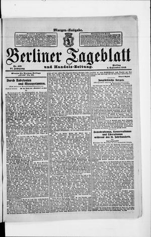 Berliner Tageblatt und Handels-Zeitung vom 04.09.1908