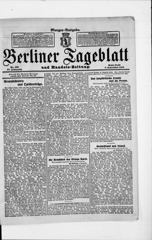 Berliner Tageblatt und Handels-Zeitung vom 05.09.1908