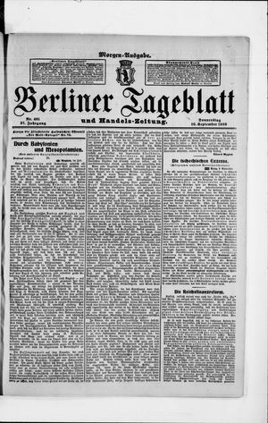 Berliner Tageblatt und Handels-Zeitung vom 10.09.1908