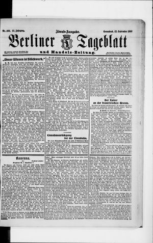 Berliner Tageblatt und Handels-Zeitung vom 12.09.1908