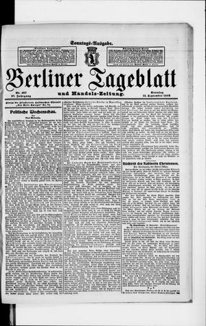 Berliner Tageblatt und Handels-Zeitung vom 13.09.1908