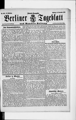 Berliner Tageblatt und Handels-Zeitung vom 14.09.1908