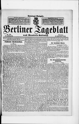 Berliner Tageblatt und Handels-Zeitung vom 20.09.1908