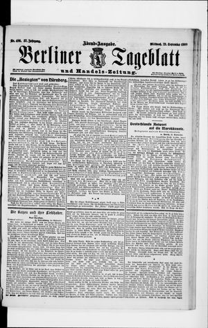Berliner Tageblatt und Handels-Zeitung vom 23.09.1908