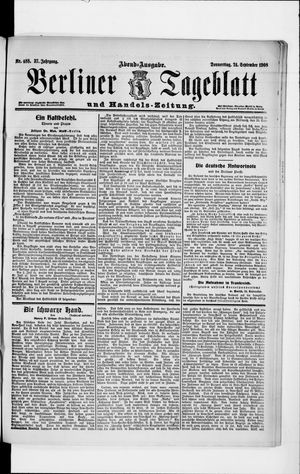 Berliner Tageblatt und Handels-Zeitung vom 24.09.1908
