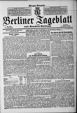 Berliner Tageblatt und Handels-Zeitung vom 02.10.1908
