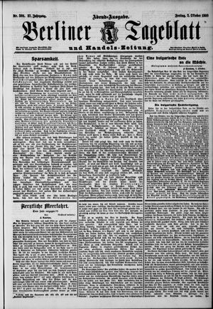 Berliner Tageblatt und Handels-Zeitung vom 02.10.1908