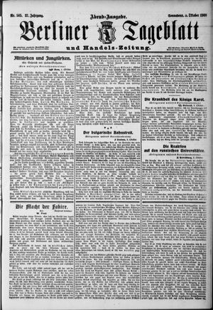 Berliner Tageblatt und Handels-Zeitung vom 03.10.1908