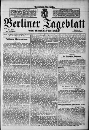 Berliner Tageblatt und Handels-Zeitung vom 04.10.1908