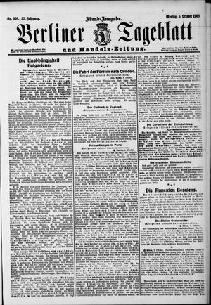 Berliner Tageblatt und Handels-Zeitung vom 05.10.1908