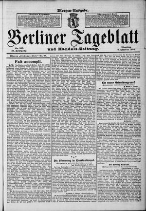 Berliner Tageblatt und Handels-Zeitung vom 06.10.1908