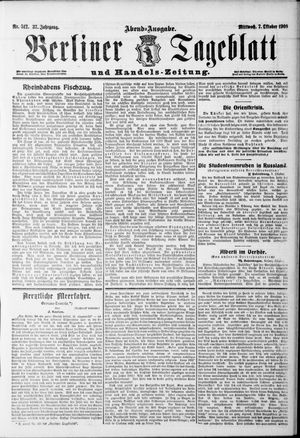 Berliner Tageblatt und Handels-Zeitung vom 07.10.1908