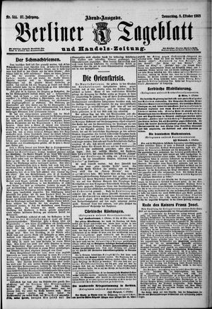 Berliner Tageblatt und Handels-Zeitung vom 08.10.1908